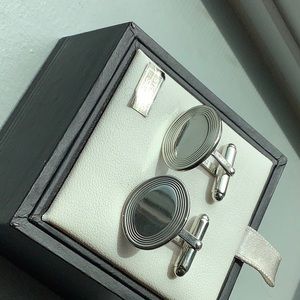 David Donahue oval Sterling cuff link- engravable